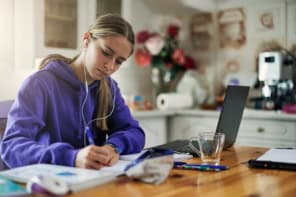 Teenager doing homework