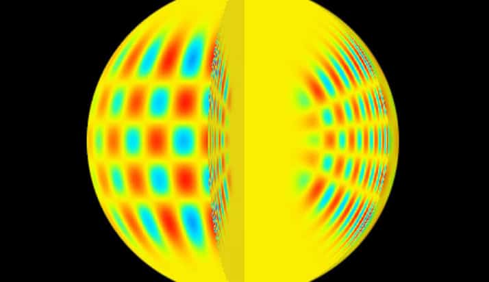 Artistic impression of acoustic waves in a star