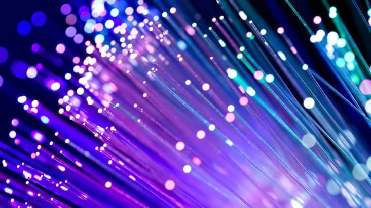 Photograph of optical fibres