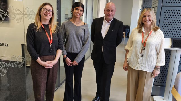 Naeya Mistry, David Curry, Katherine Platt and Anne Crean Naeya Mistry, David Curry, Katherine Platt and Anne Crean pictured at the Institute of Physics in London