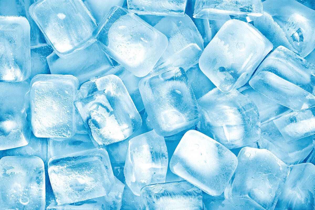 Ice cubes representing crystal structures