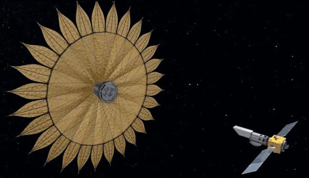 a sunflower-shaped satellite Image of a sunflower-shaped satellite