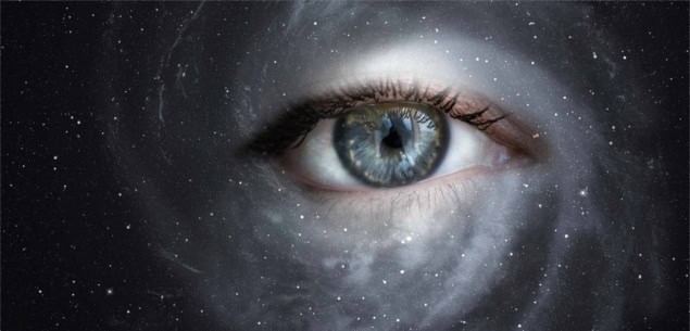 illustration of a human eye with a background of stars and galaxies illustration of a human eye with a background of stars and galaxies