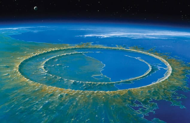 Artist's impression of an asteroid crater Artist's impression of an asteroid crater
