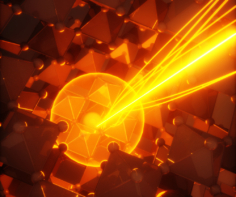 Bright light emitted from an orange disc