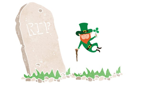 Leprechaun dancing on a tombstone Leprechaun dancing on a gravestone