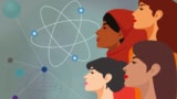 Women in quantum physics illustration