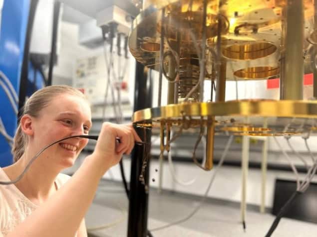 Physicist Diana Kirschbaum works in a lab Physicist Diana Kirschbaum works in a lab