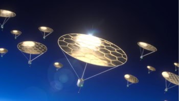 Artist’s impression of the photophoretic flyers in the mesosphere