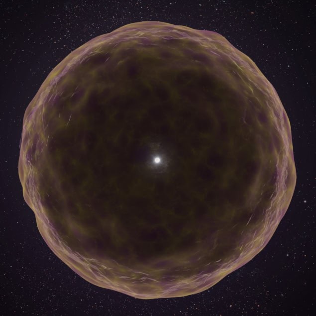 Artist's impression of a star just before it explodes