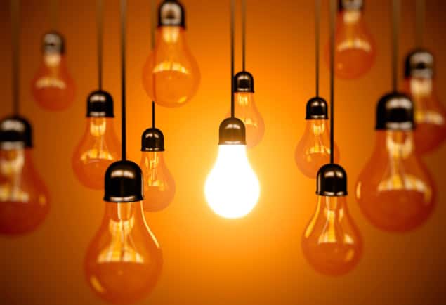 One light bulb turned on