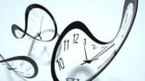 Illustration of clock faces distorted