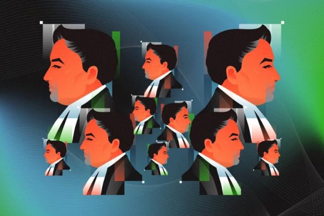 Illustration created using multiple images of Thomas Bayes
