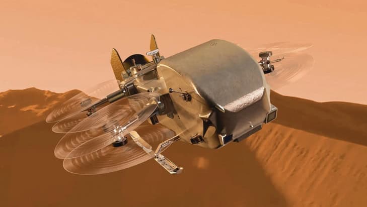 Artist's impression of Dragonfly mission