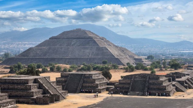The Pyramid of the Sun at Teotihuacan in Mexico