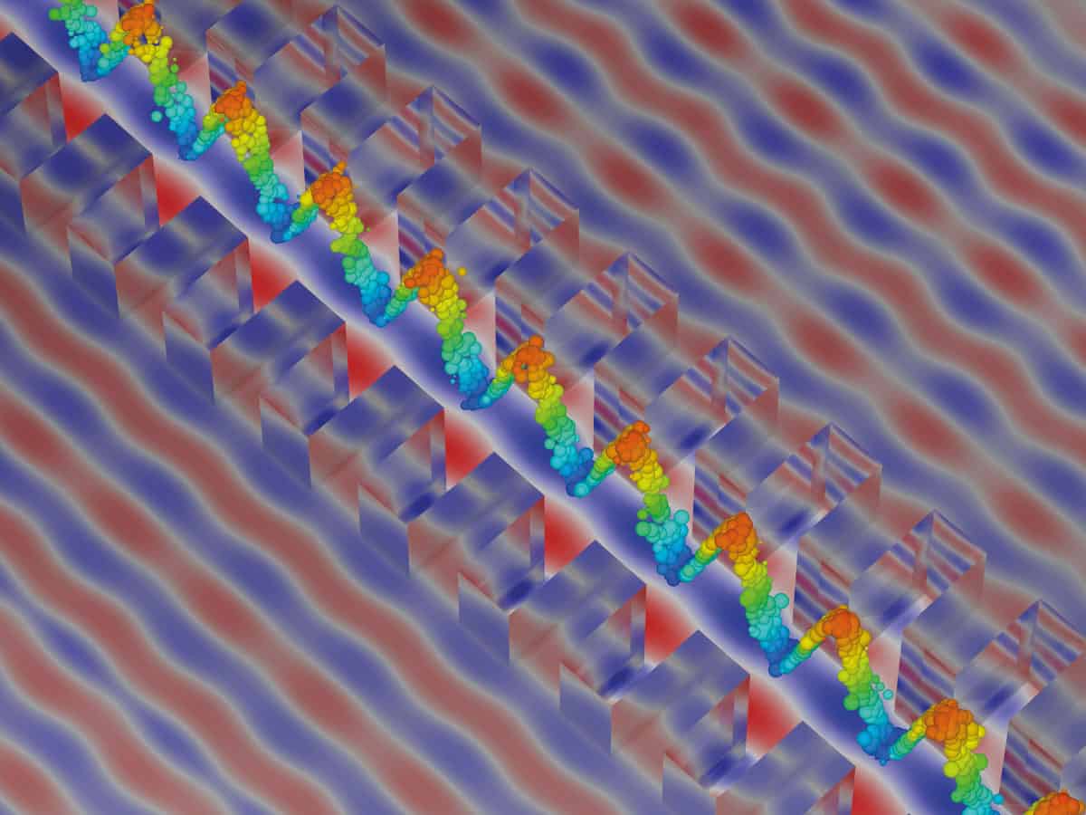 Computer simulation of particles in a microchip accelerator