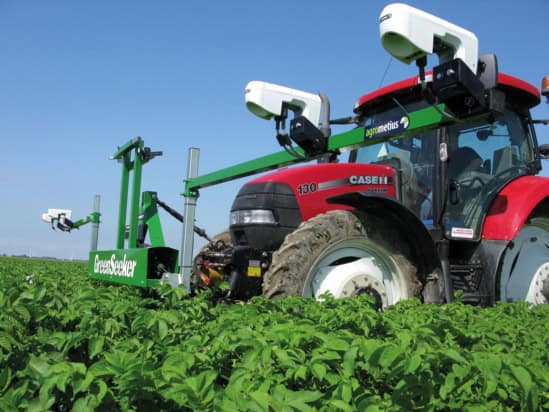Tractor fitted with commercial optical sensors