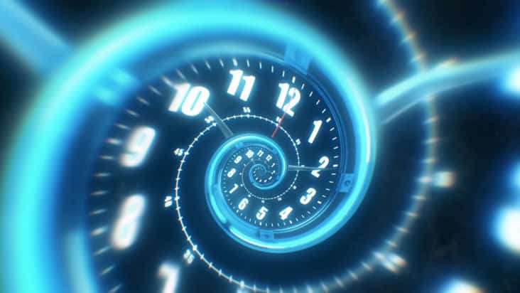 Abstract rotating clock spiral