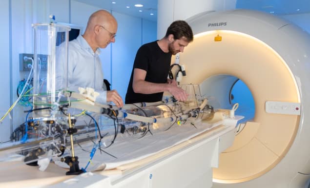Testing a total artificial heart in an MRI scanner