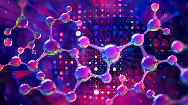 Molecular structure and quantum computing Abstract illustration of molecular structure and quantum computing ideas