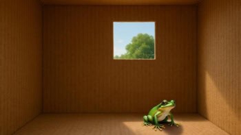 Illustration of a doorway state using a frog in a box