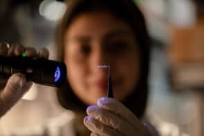 A researcher with a spiral catheter