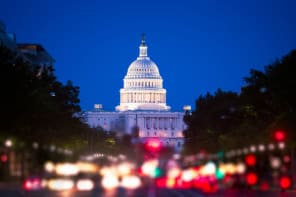 US Congress building at night