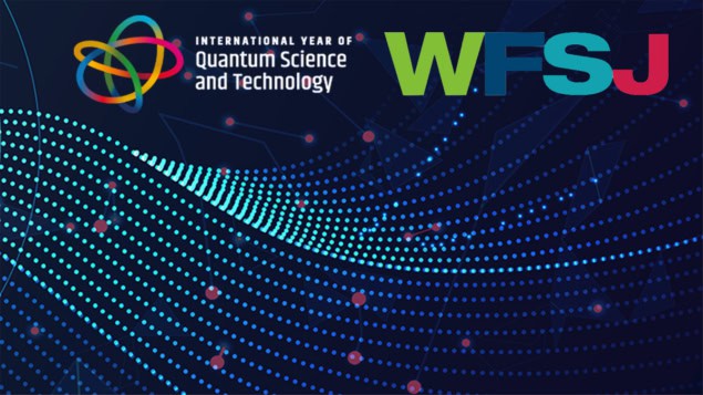 Futuristic quantum-particle wave illustration