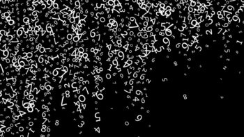 White numbers falling down a dark screen