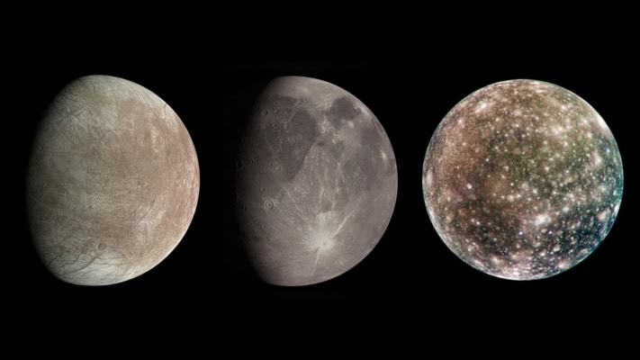 Three of Jupiter’s moons
