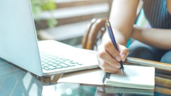 Woman working from home