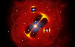 Artist’s impression of the SPT2349–56 galaxy cluster