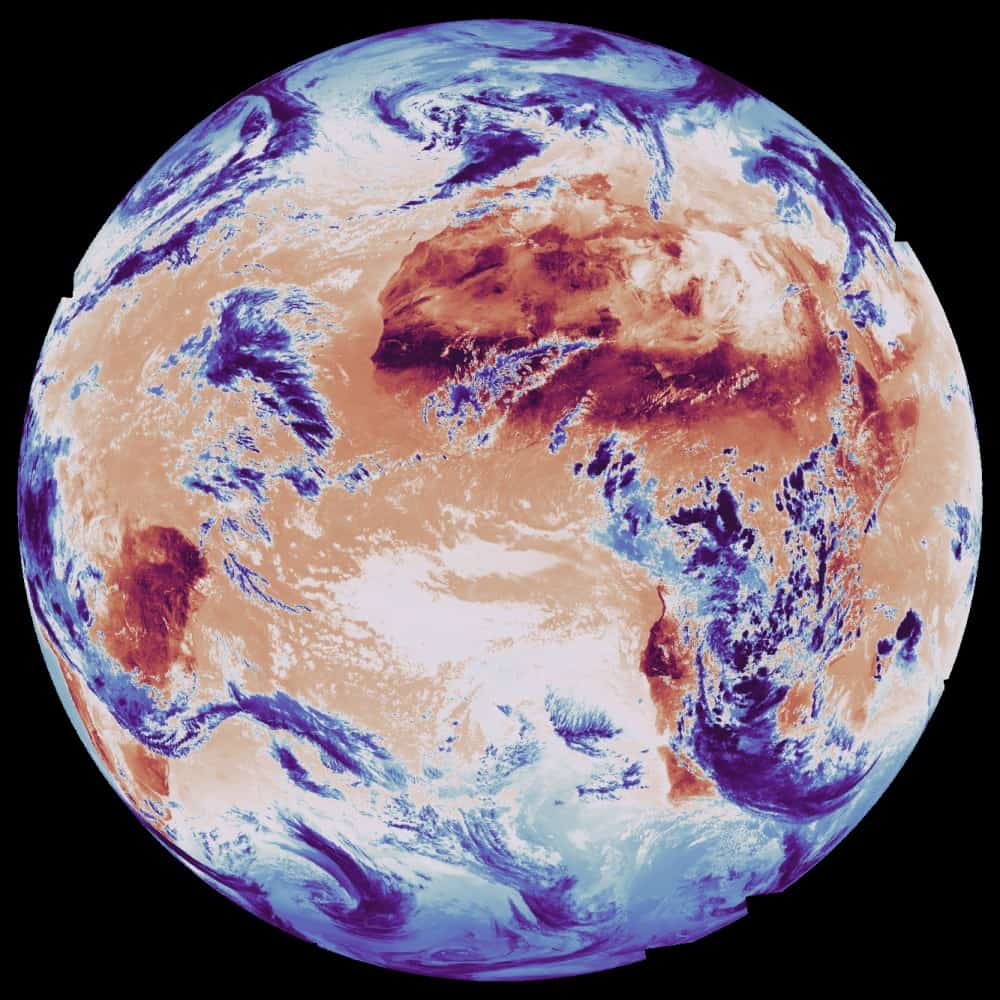 Whole-Earth image showing cloud formation