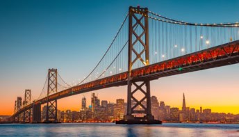San Francisco skyline with Oakland Bay bridge