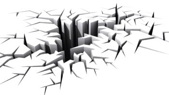 White cracked ground illustration in 3D