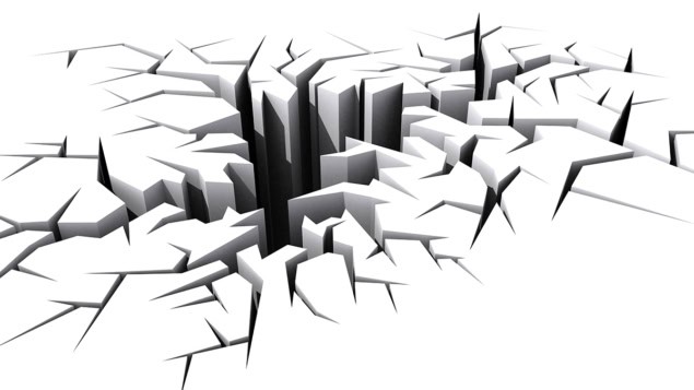 White cracked ground illustration in 3D