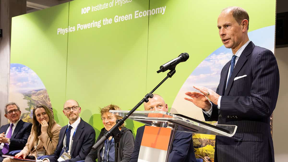 Duke of Edinburgh informed about physics and the green economy at visit to Institute of Physics in London – Physics World