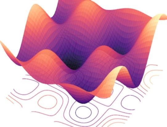 Illustration of a rugged landscape used in adiabatic quantum computing