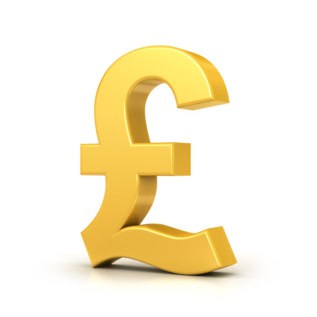 3d graphic of a pound sterling symbol