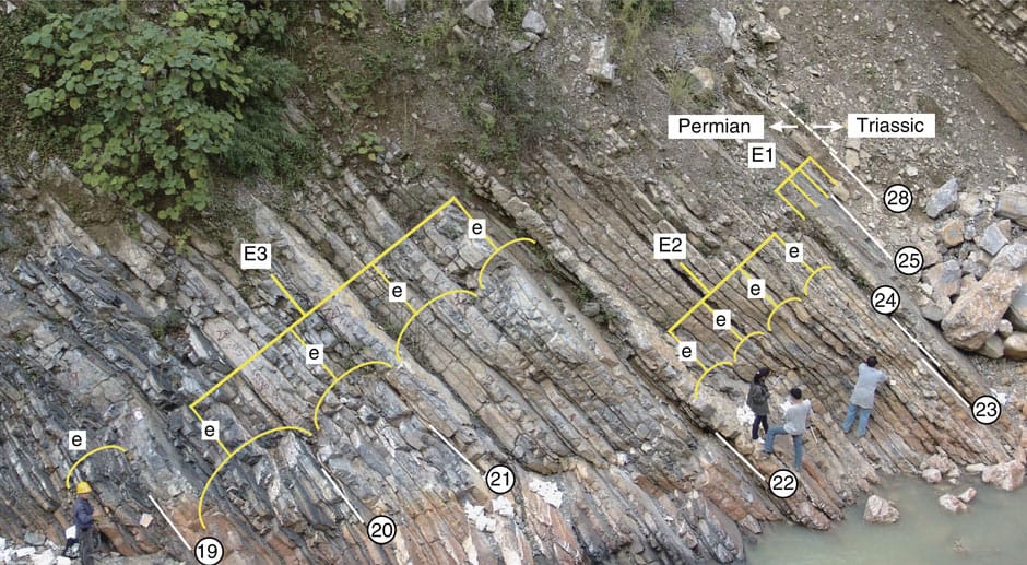 Stratified rock formations