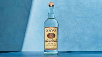 Photo of a bottle of Tito's vodka