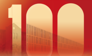 100 written on a red background