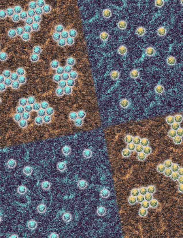 Artistic image of solvent dependent cluster formation