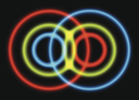 Artist's impression of interacting ions