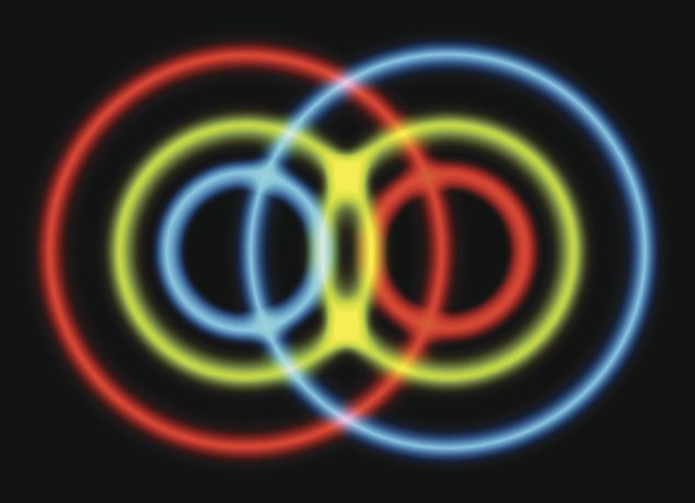 Artist's impression of interacting ions