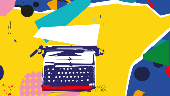 Colourful mosaic of typewriter