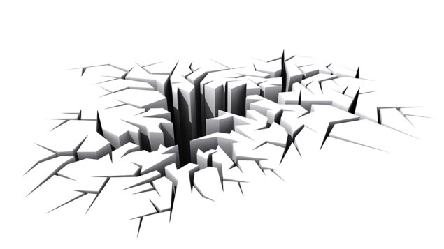 Cracked surface