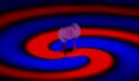 Illustration of a binary black hole system evolving in dark matter