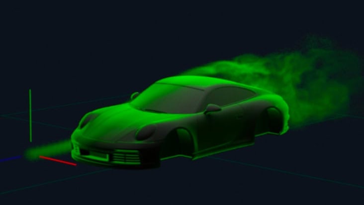 Visualization of car aerodynamics using the PhysicsX platform interface