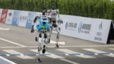 Humanoid robots cross finish line in Beijing E-Town Half Marathon and Humanoid Robot Half Marathon, China, on 19 April 2026